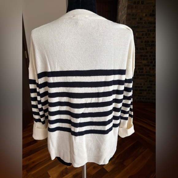 AYR Lofty Softie Sweater in Black and White Stripes, ECU - Picture 10 of 10